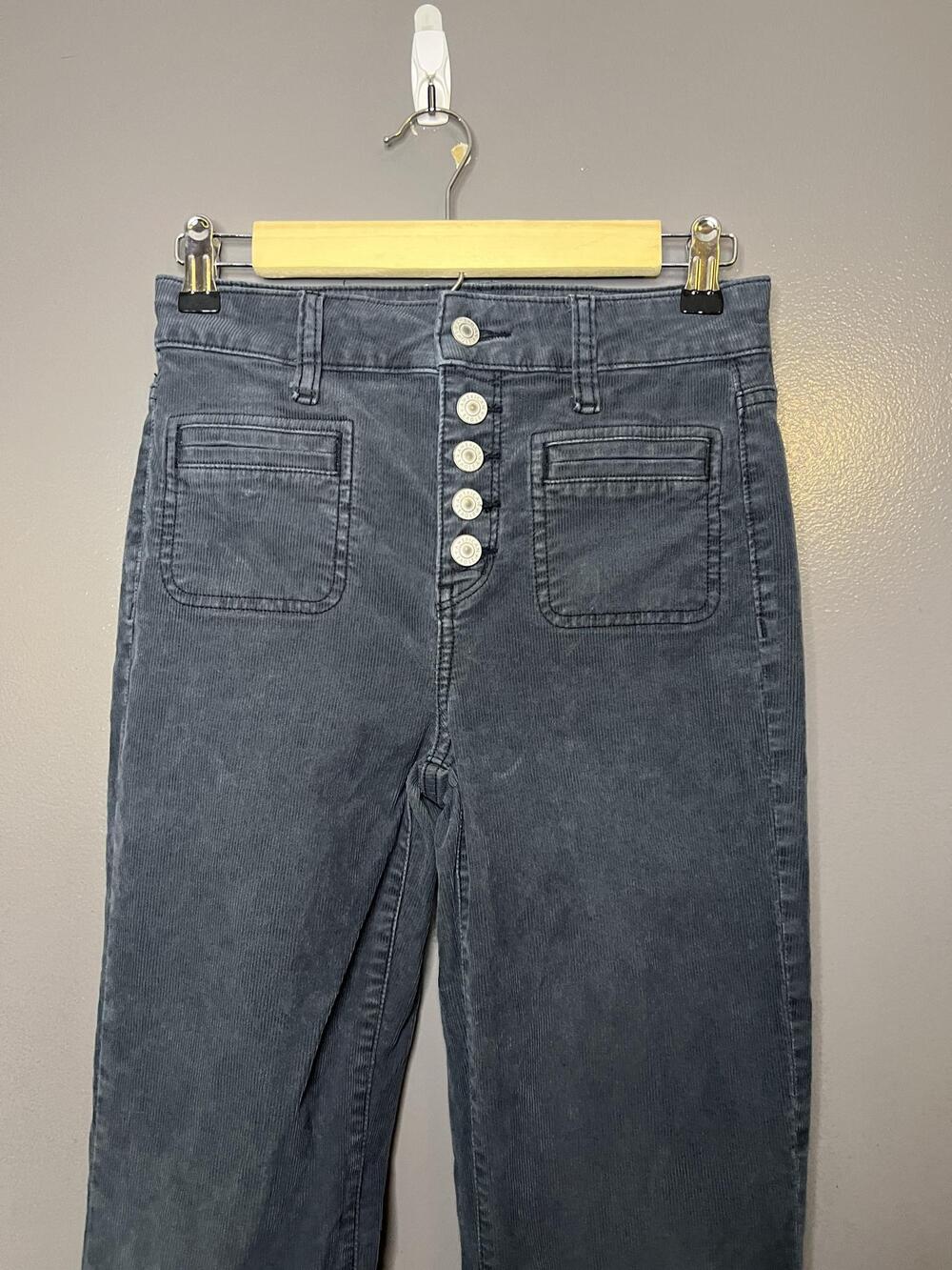 American Eagle Outfitters Pants Womens 0 Gray Hi-Rise Flare Corduroy Stretch